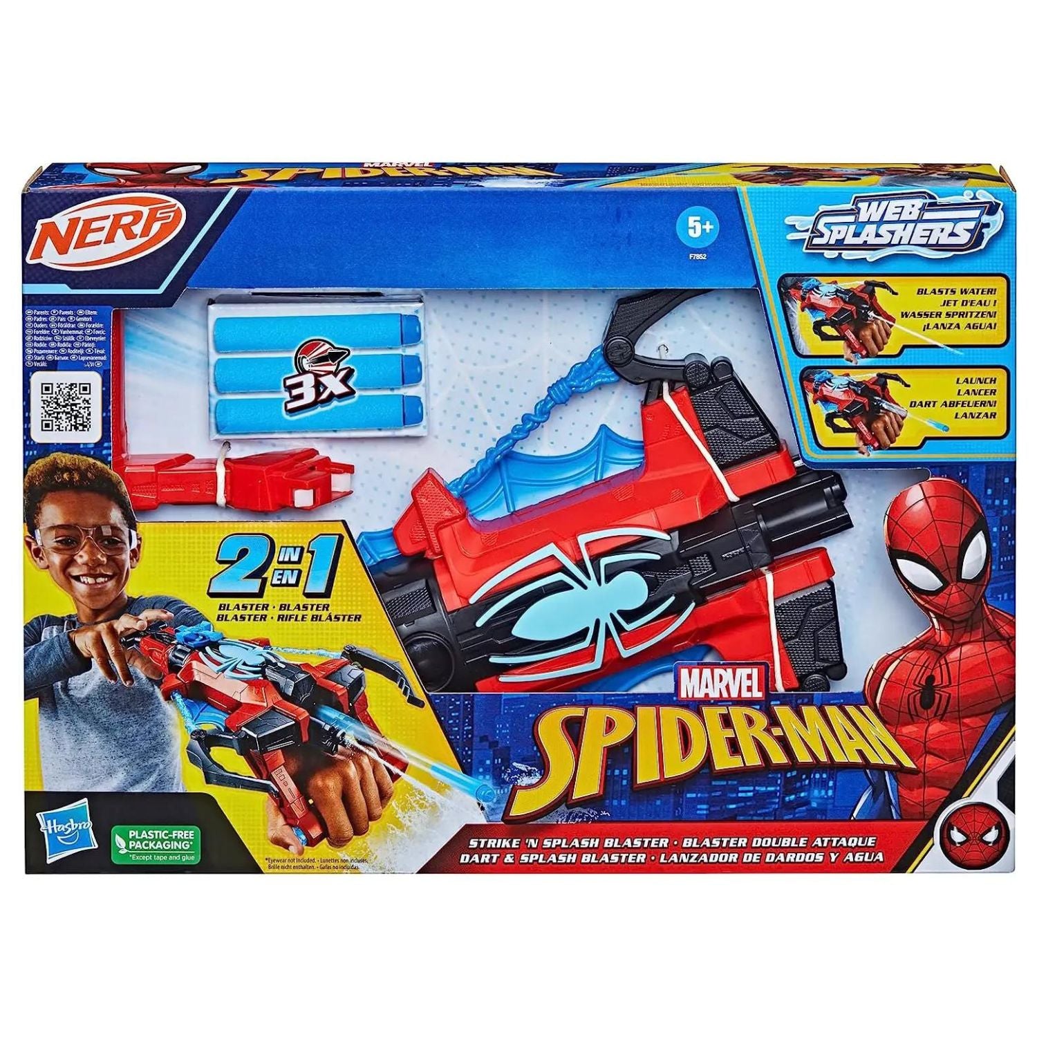 Hasbro - Iperbimbo \'N F7852EU4 Function Strike – Blaster, Spiderman Splash Soaker