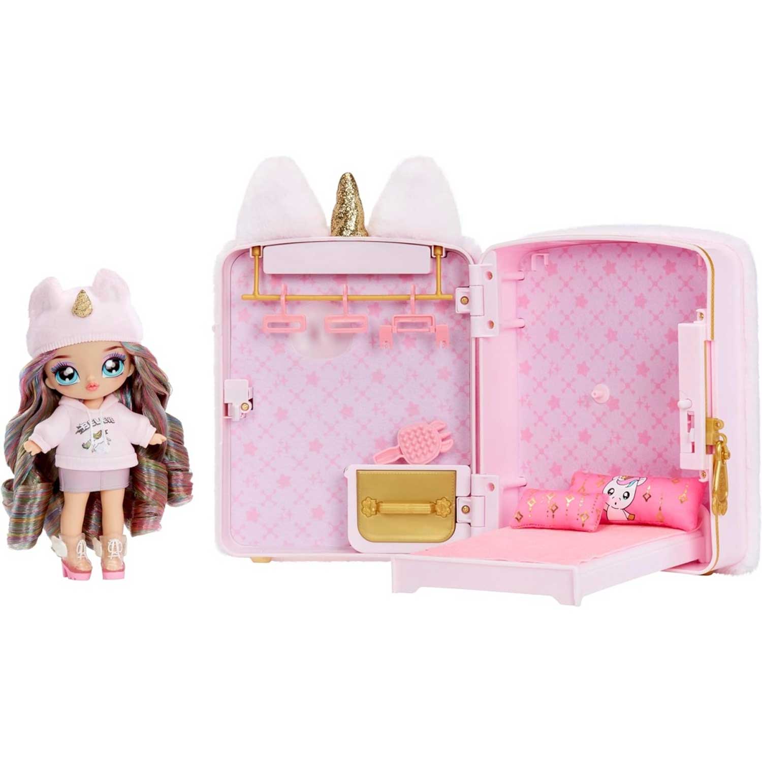 MGA - Na Na Na Surprise 3-in-1 Backpack Bedroom Unicorn Playset – Iperbimbo