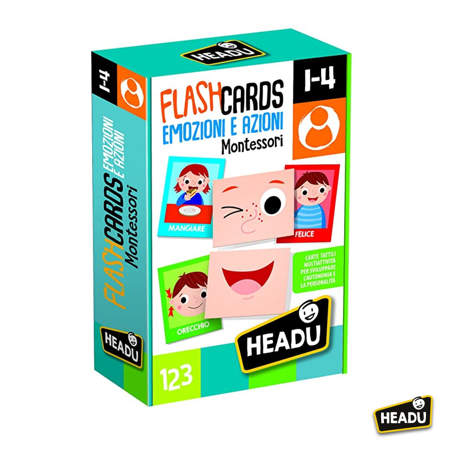 Headu - Flashcards Montessori Emozioni e Azioni IT23103 – Iperbimbo