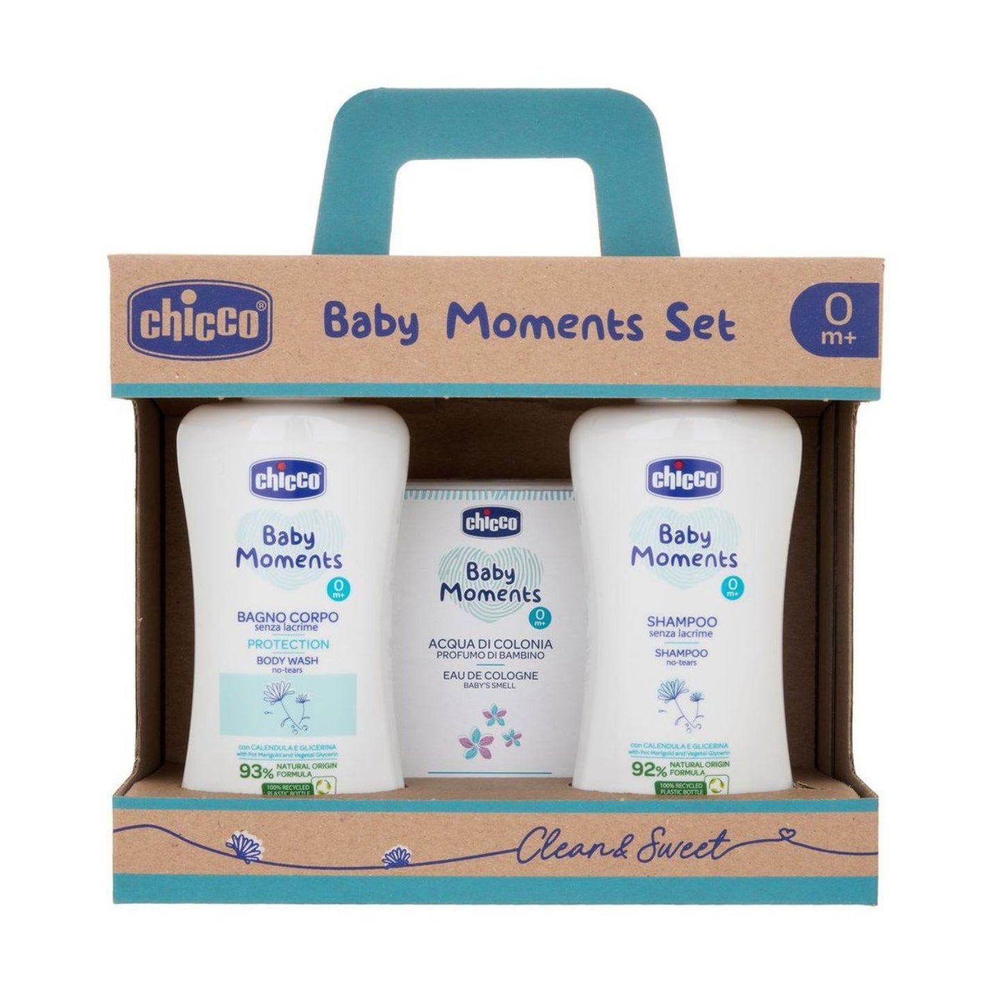 Chicco - Baby Moments Set Clean&Sweet Bagnoschiuma Shampoo Colonia 0m+