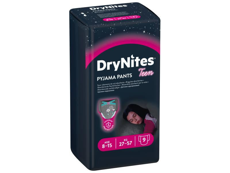 Huggies - Mutandine Assorbenti Drynites Girl 8/13 anni 27/48 Kg: Confezione 10 Pz