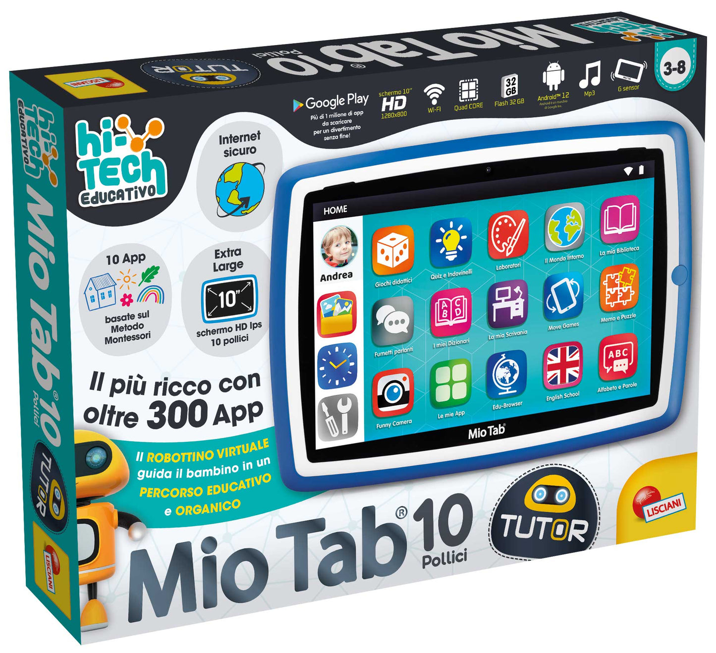 Lisciani - Hi Tech Educativo Mio Tab Tutor 10"