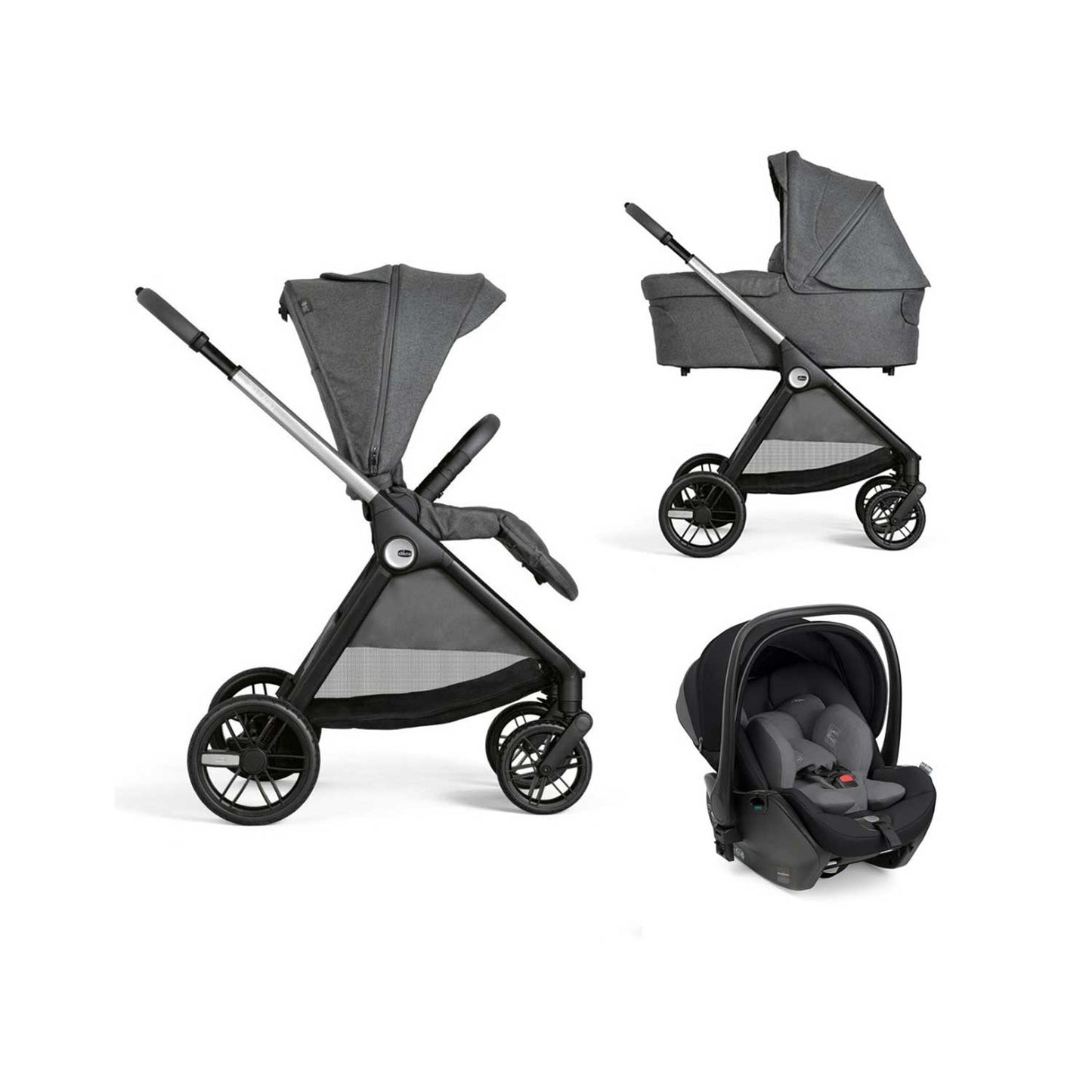 Chicco - Trio Bellagio Flexi Con Seggiolino Auto First Sear Recline Isize