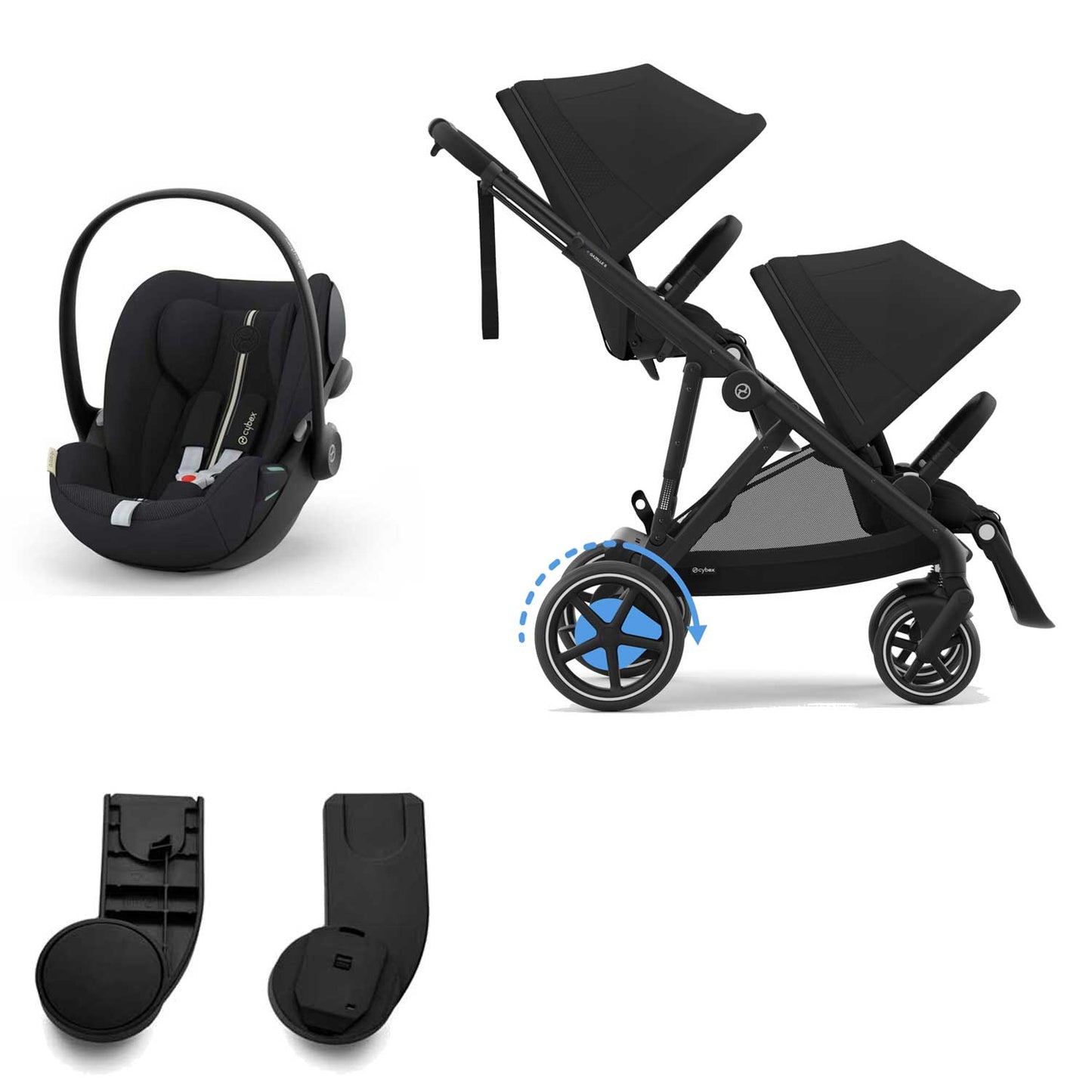 Cybex -  Gemellare Elettrico E Gazelle S Con 2 Seggiolini Auto Cloud G Isize