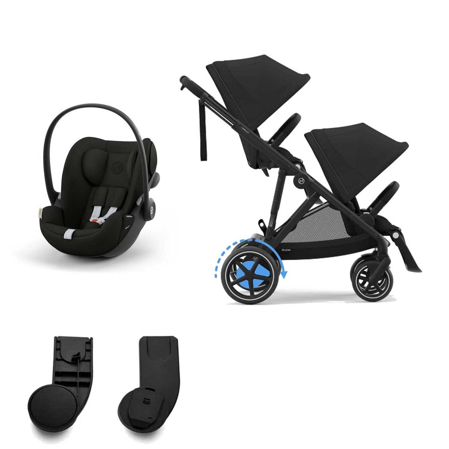 Cybex -  Gemellare Elettrico E Gazelle S Con 2 Seggiolini Auto Cloud G Isize