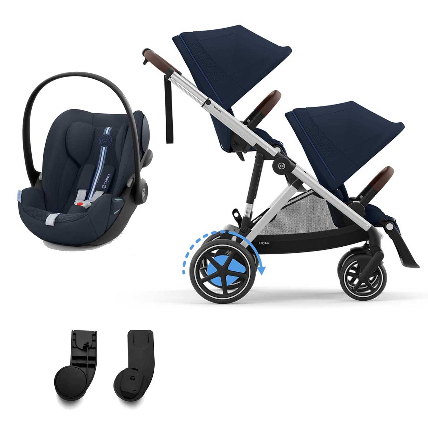 Cybex -  Gemellare Elettrico E Gazelle S Con 2 Seggiolini Auto Cloud G Isize