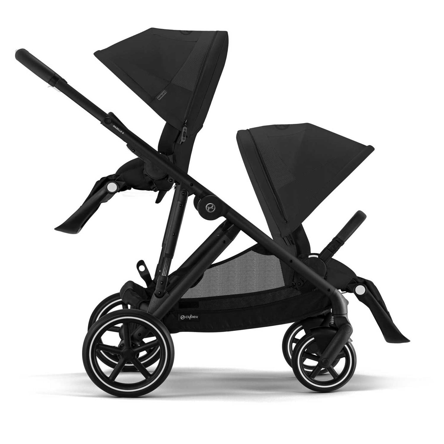 Cybex - Gemellare Gazelle S +  2 Navicelle + 2 Seggiolini Auto Cloud G Isize Con Adattato