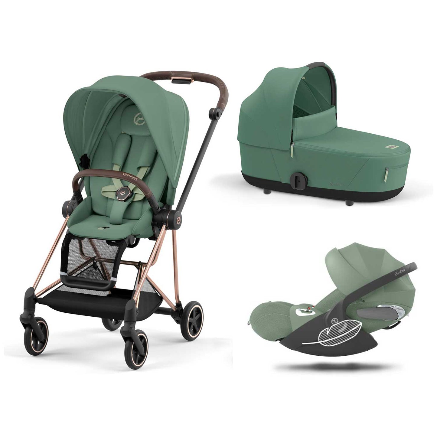 Cybex - Trio Mios: Seat Pack + Carrycot + Cloud T isize Car Seat + "Kit Mamma 2023" Case