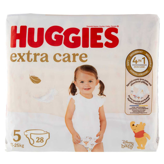 Huggies - Pannolini Extra Care Grande Taglia 5 / 28 Pezzi