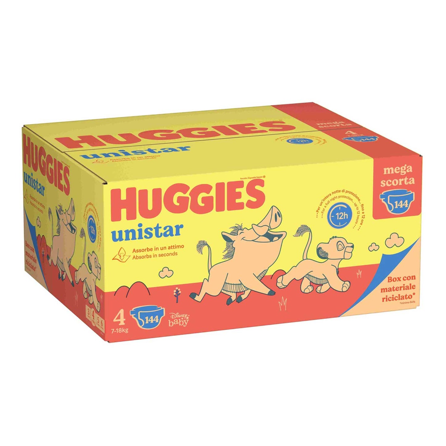 Huggies - Unistar Megapack Taglia 4 144pz