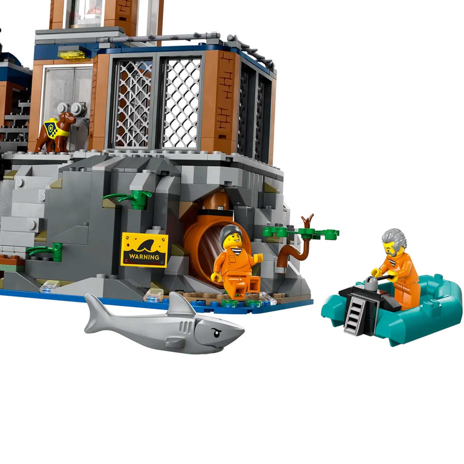LEGO City Police Prison Island Toy Building Set, Birthday Gift for Boys and  Girls Ages 7 Plus, Imaginative Play, Helicopter Toy, Boat Toy and Dinghy, 7  Minifigures with Dog and Shark Toy