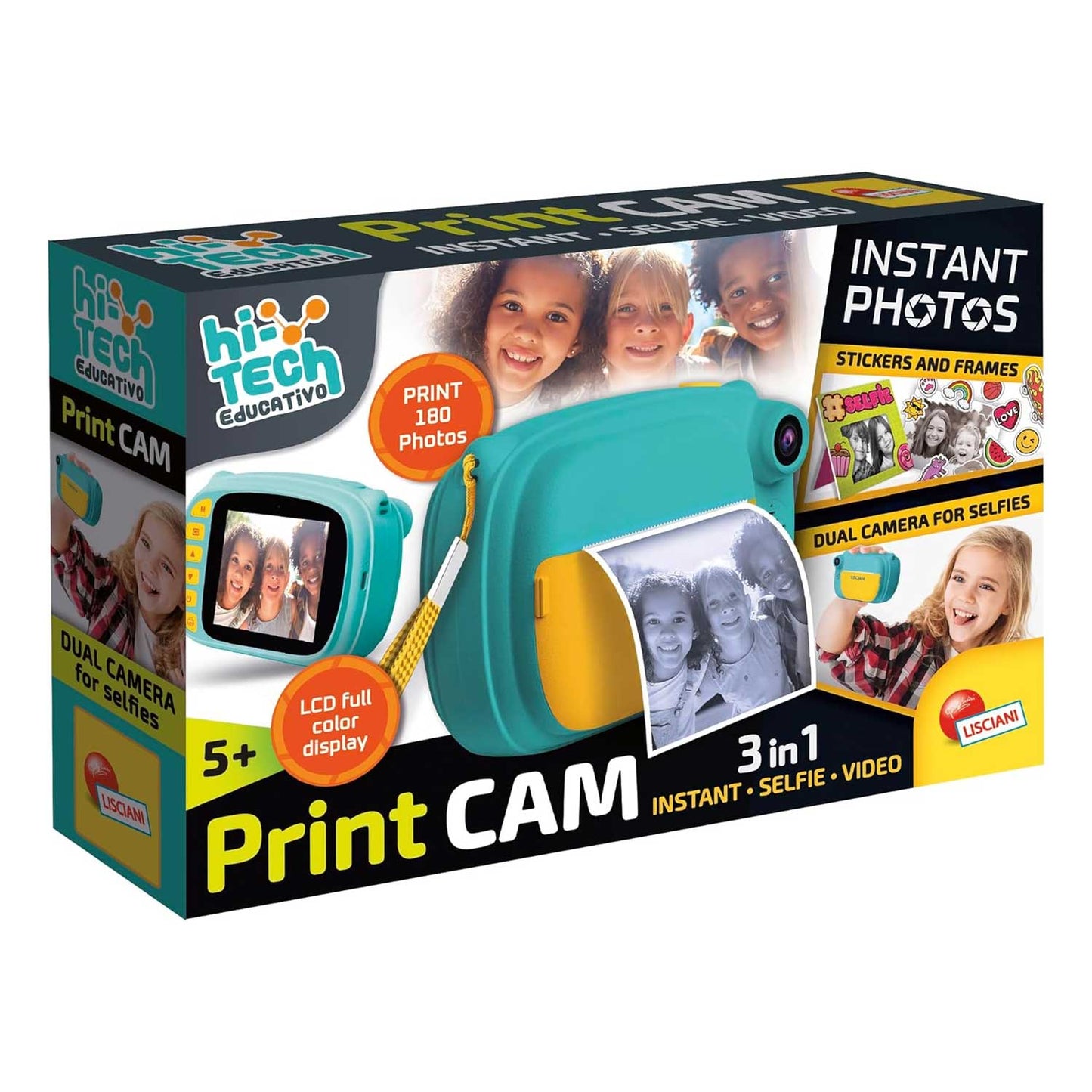 Lisciani - Print cam hi-tech fotocamera istantanea con schermo a colori da 6 pollici