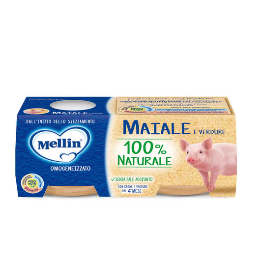 Mellin - Omogeneizzato Maiale Con Verdure: Confezione 2x80 gr