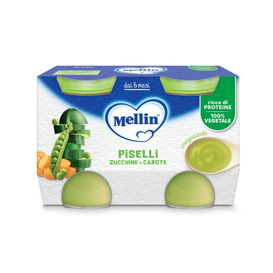 Mellin - Omogeneizzati Piselli Zucchine Carote: Confezione 2x130 gr