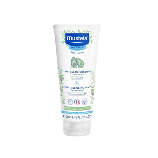 Mustela - Shampoo Bagno 2 in 1 Capelli e Corpo Bebè - Gel Detergente