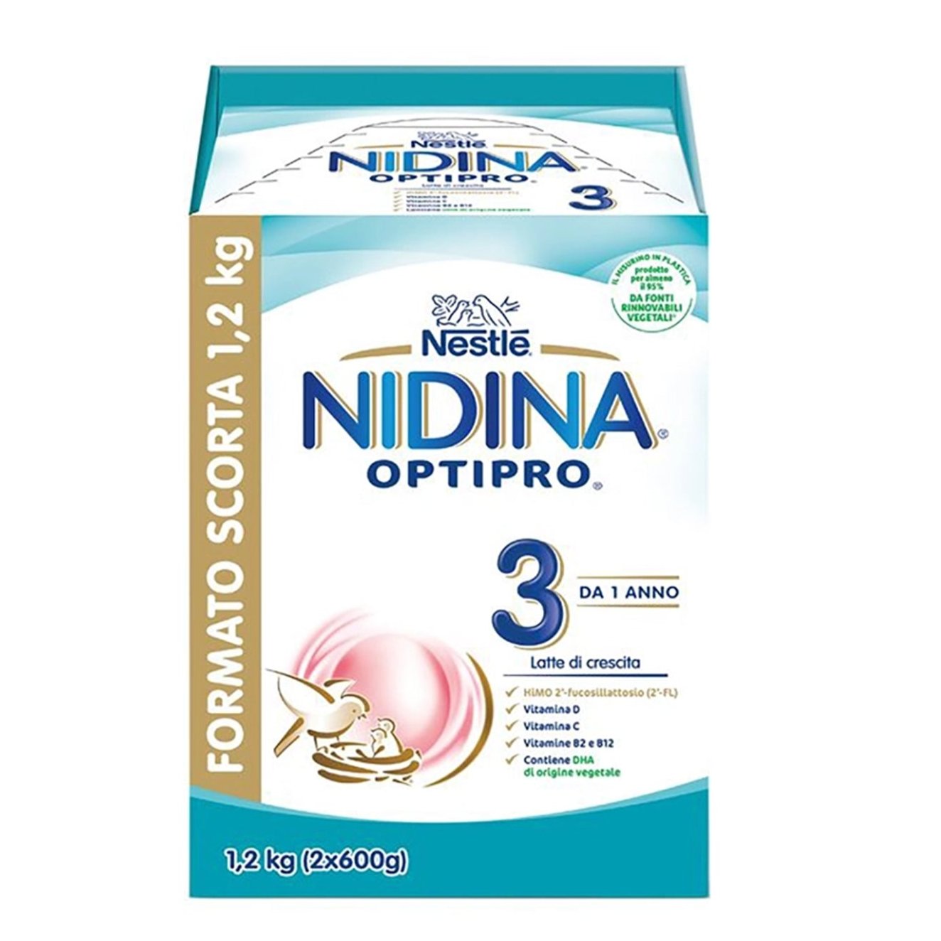 Nestlè - Latte Nidina Crescita 3: Confezione 2x600 gr