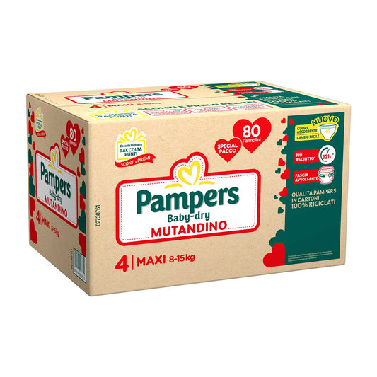 Pampers - Baby Dry Mutandino Quadripack Taglia 4 Maxi 80pz