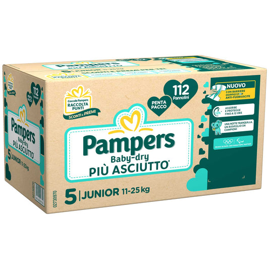 Pampers - Baby Dry Pentapack Junior 112 PZ