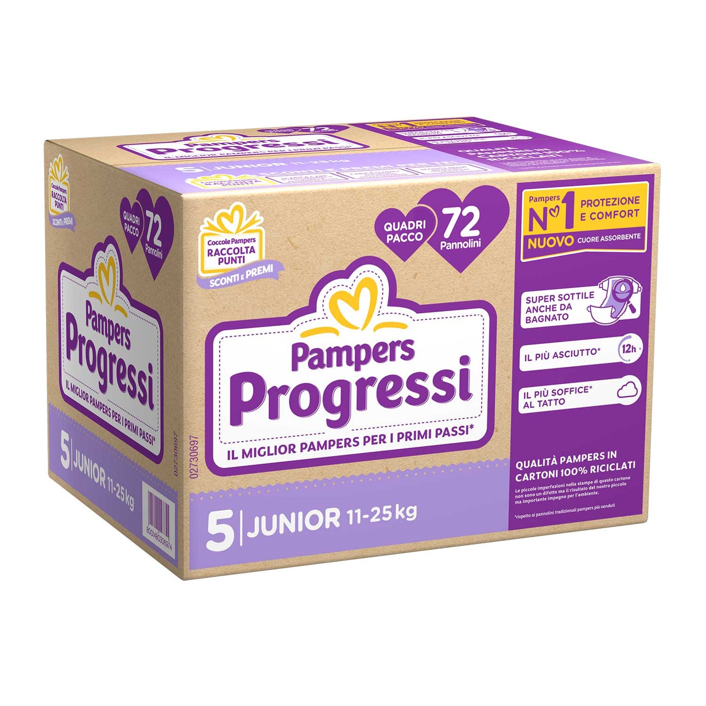 Pampers - Progressi Quadripack Size 5 (11-16 kg) Junior 76pcs