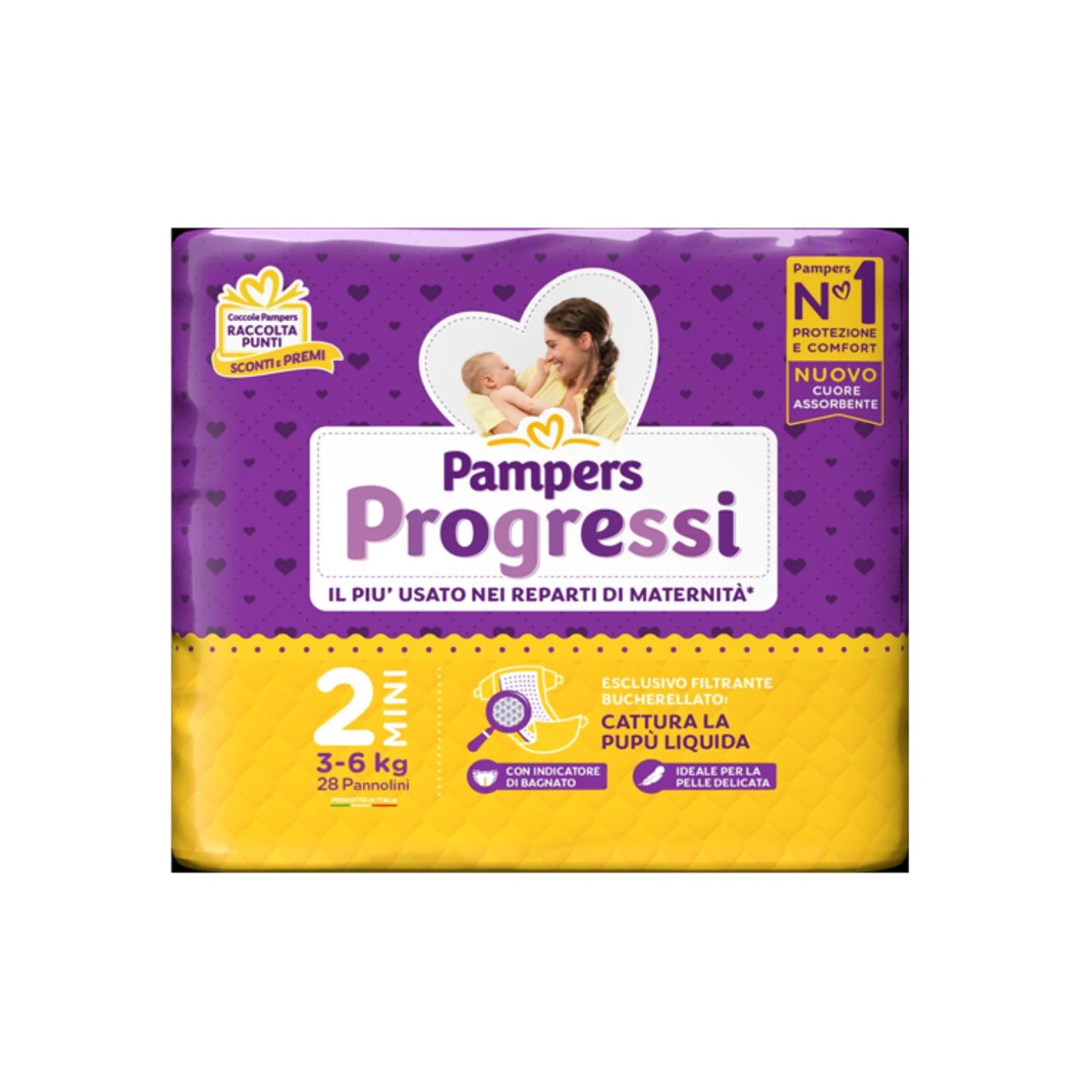 Pampers - Pannolini Progressi Pacco Singolo Taglia 2 Mini 28pz