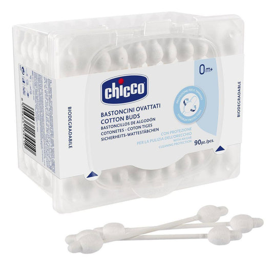 Chicco - Bastoncini ovattati con protezione per timpani 90pz