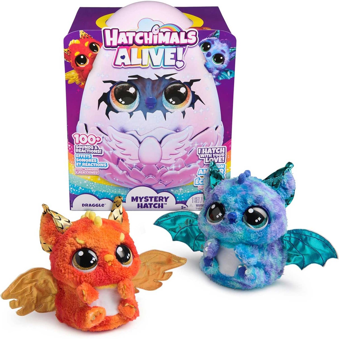 Spin Master - Hatchmals Alive Magico Uovo Versione Draggle Con Peluche A Sorpresa