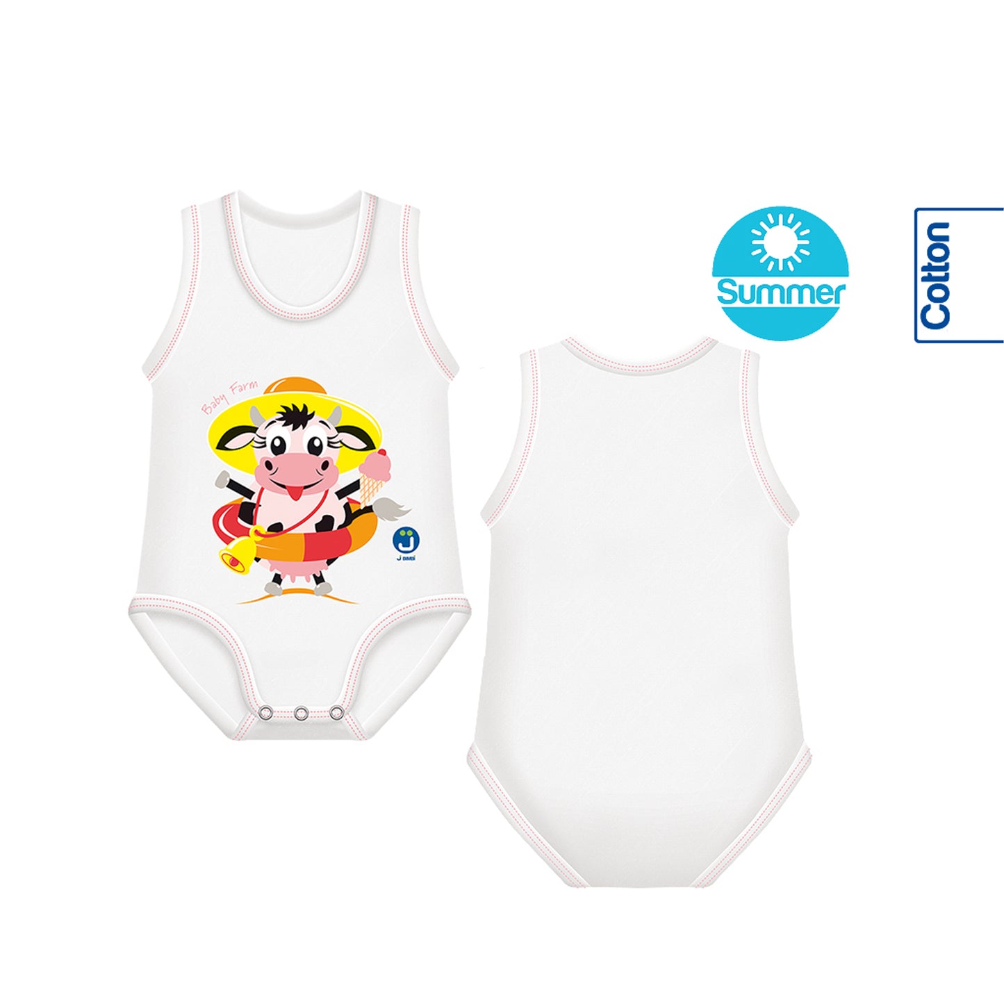 J KIDS - BODYSUIT 0-36 M FRESH COTTON SUMMER COW