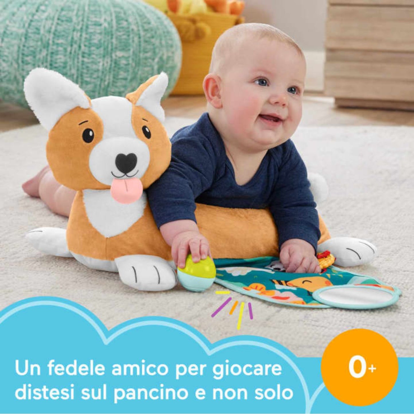 Fisher Price - Corgi Tummy Time 3 In 1 Pillow HJW10