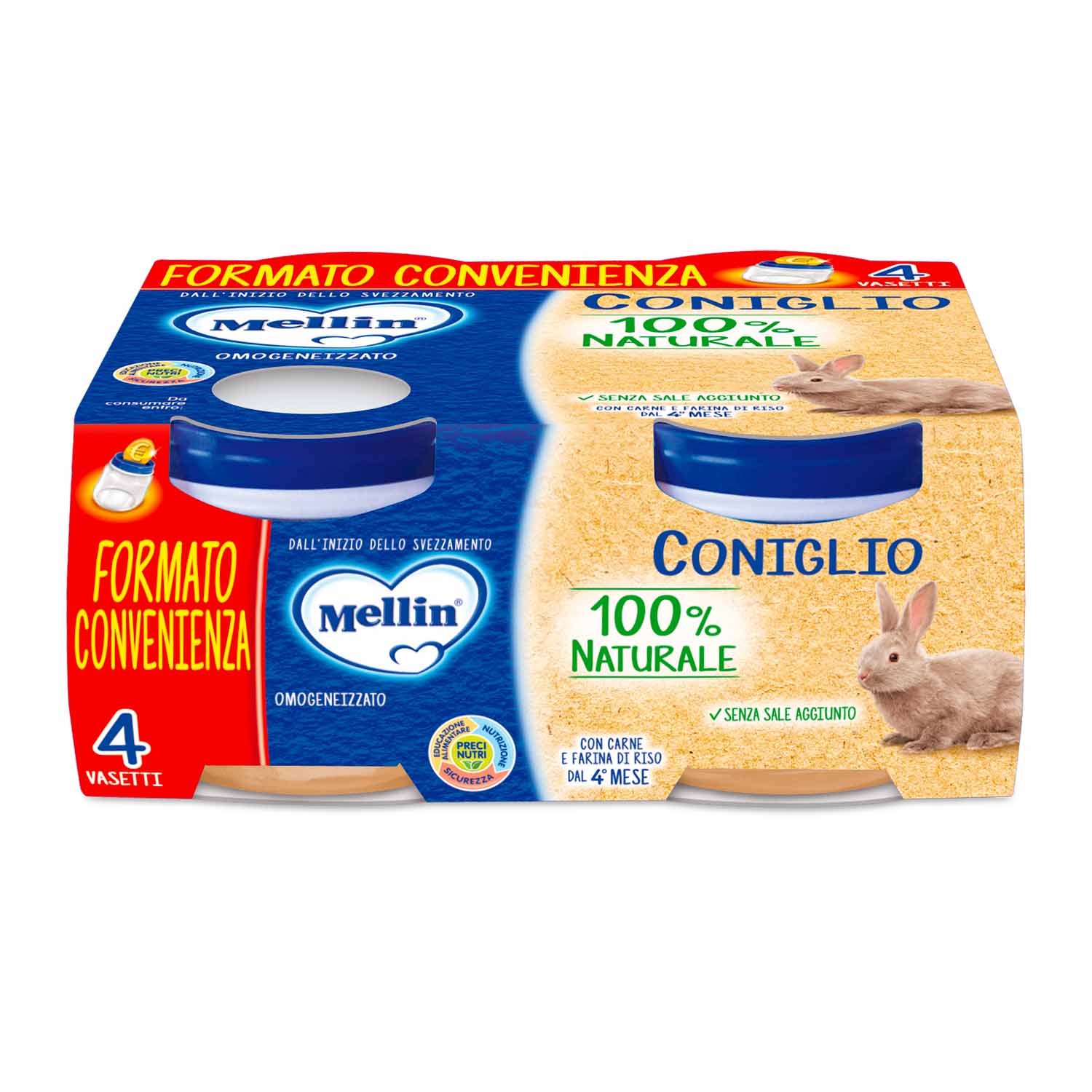 Mellin - Omogeneizzato Coniglio 4 x 80 gr