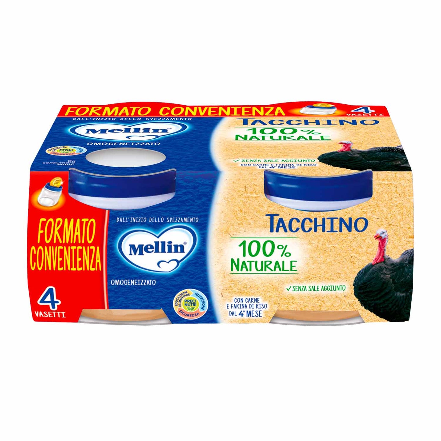 Mellin - Omogeneizzato Tacchino 4x80 gr