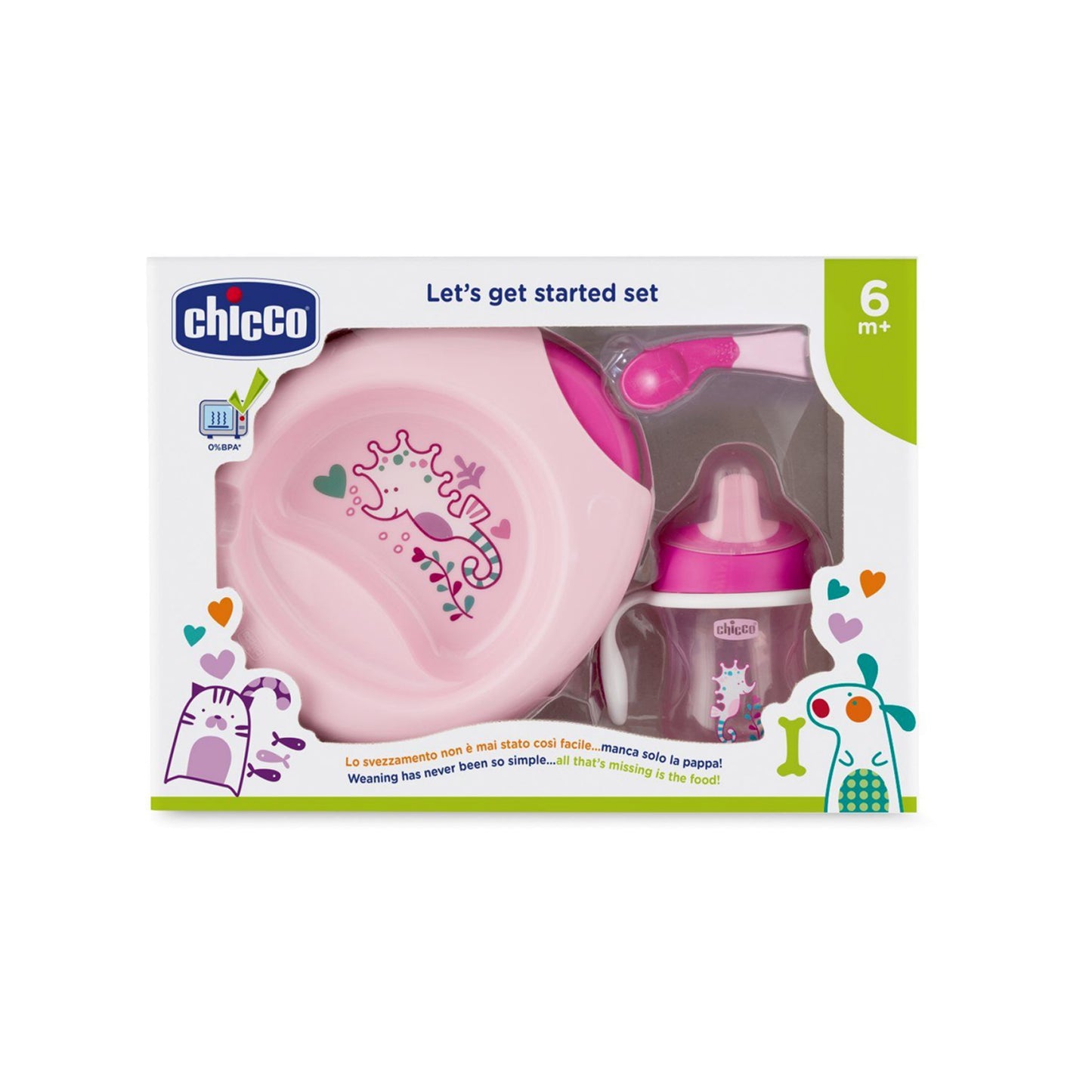 Chicco - Set pappa Piatto e Posate 6m