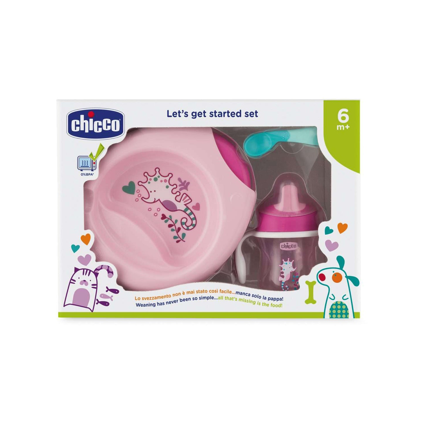 Chicco - Set pappa Piatto e Posate 6m